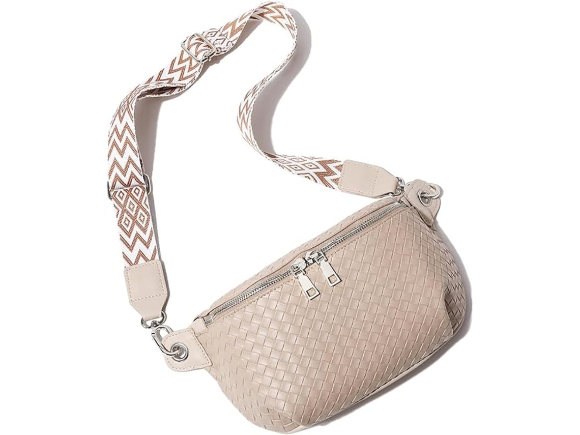 Bolsa Transversal Para Mulheres, Pochete De Couro Falso Moda Com Alça Ajustável Para Viagem Caqui