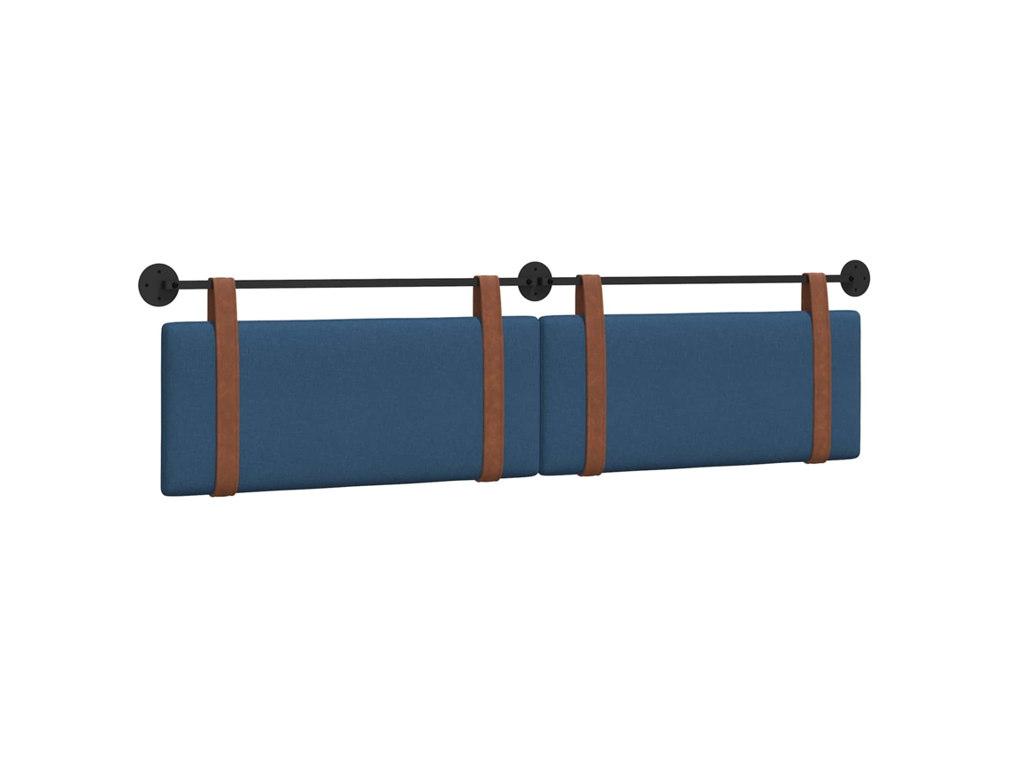 Conjunto 1 Cabeceira Suspensa Vidaxl Azul Couro Sintético (210 X 55 X 5 Cm)