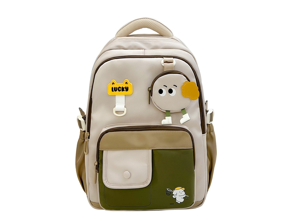 Mochila Escolar De Gola, Leve, Em Nylon Impermeável, Adequada Para Uso Diário Na Escola, Viagens, Etc. Verde