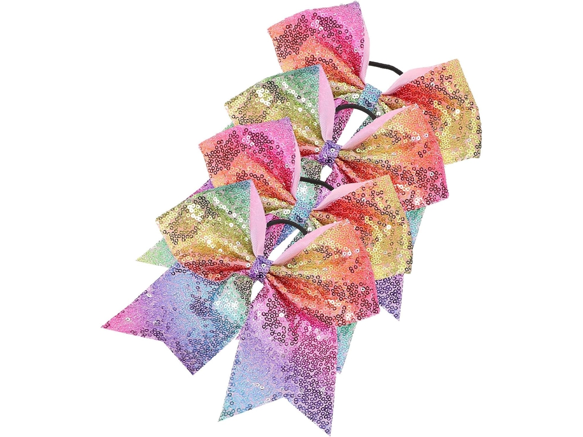Conjunto de 4 laços de cabelo com glitter para meninas