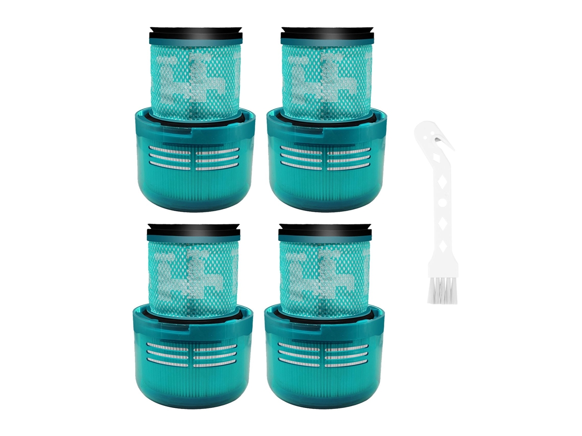 Filtro hepa lavável, 4 unidades, para aspirador de pó dyson v15 v11 sv14 sem fio, peças sobressalentes com escova limpa