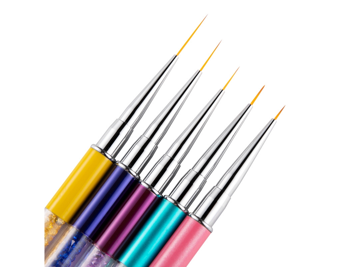 Conjunto de 5 Canetas Puxa-Linha para Unhas Conjunto de 5 Canetas com Pincéis