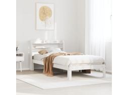Vidaxl Estrutura De Cama C/ Cabeceira Sem Colchão 100x200 Cm Branco