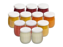 Pack de 12 frascos de vidro para iogurte com tampas herméticas fabricados na França CHARM
