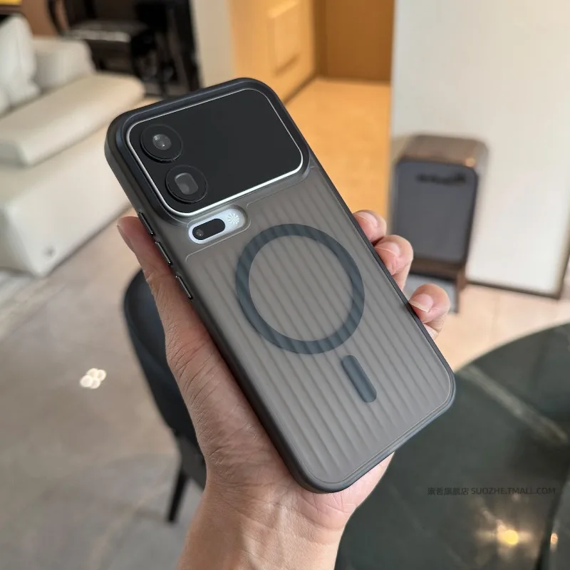 Capa Magnética À Prova De Choque Para Celular (xiaomi 17 Pro Cinza), Fosca Semitransparente