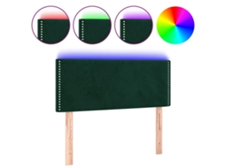 Cabeceira de cama MAISON EXCLUSIVE com luzes LED Veludo verde-escuras (100x5x78 cm)
