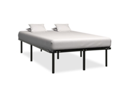 Vidaxl Estrutura de Cama 180x200 Cm Metal Preto