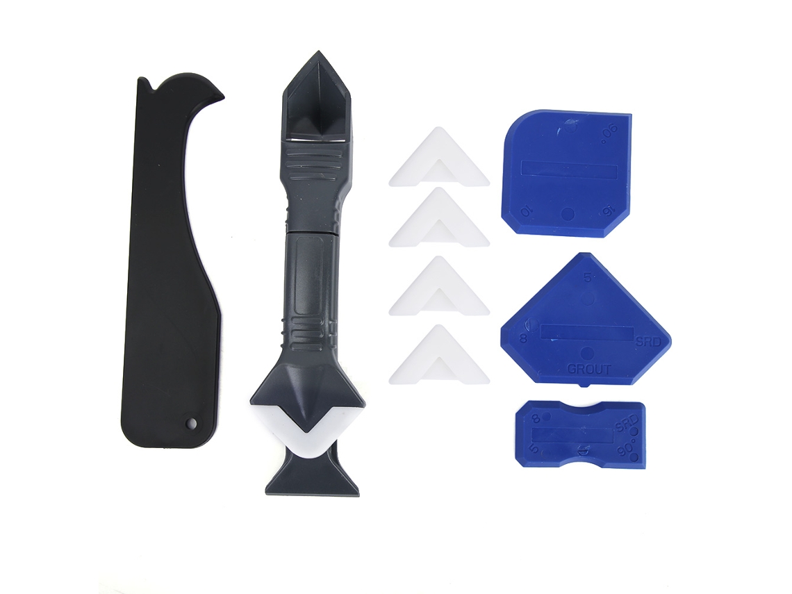10pcs Kit De Ferramentas De Calafeteamento: Removedor De Selante De Silicone, Paleta, Rasquete De Calafeteamento Para Vidro E Cimento