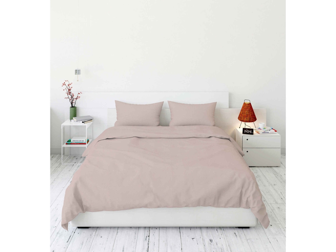 Conjunto Capa Edredão Microfibra 260x240cm Rosa KASA 1 un
