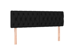 Cabeceira de cama 2 peças em tecido 72x7x78/88 cm preta MAISON EXCLUSIVE