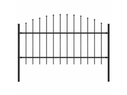 Vidaxl Cerca De Jardim Woerden Com Ponta Em Forma De Lança, Em Aço, 170x125 Cm, Preto