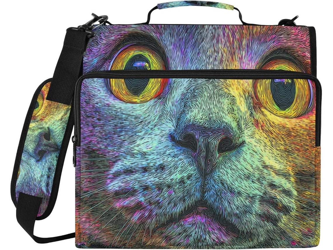 Bolsa Organizadora Colorida com 3 Argolas , Fecho de Zíper, Alça Ombro e Mão para Facilitar o Transpor (3,8 Cm)