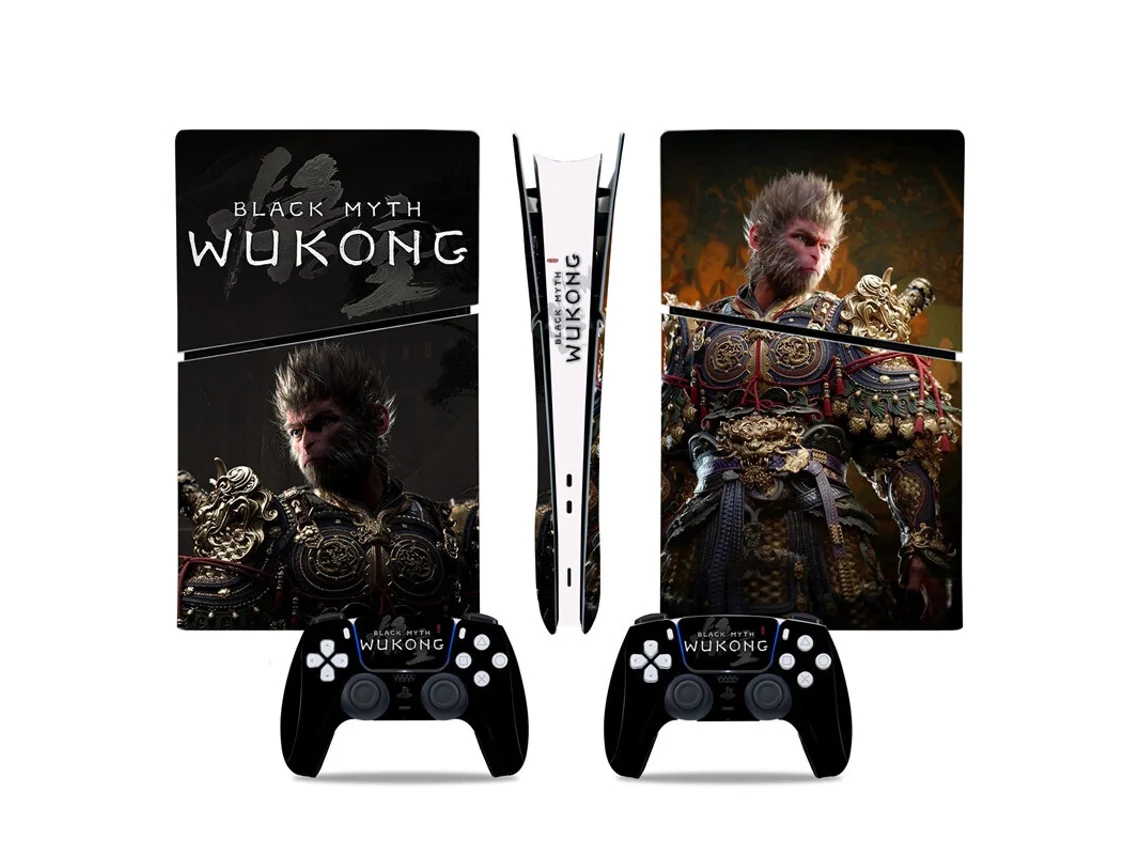1258 - black Myth: Wukong Kit Completo De Autocolantes De Proteção Para Consola E Comando Ps5 Slim.