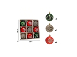 Bola De Natal De 6cm, Conjunto De Bola De Natal Modelo A Igvtrade (9 Unidades/caixa)