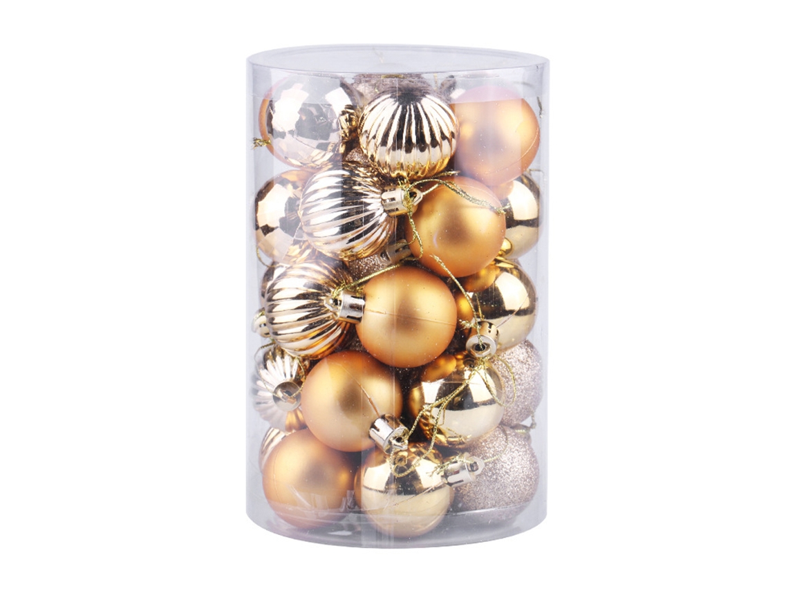 Conjunto de Bolas de Natal 4Cm Dourado AURUM