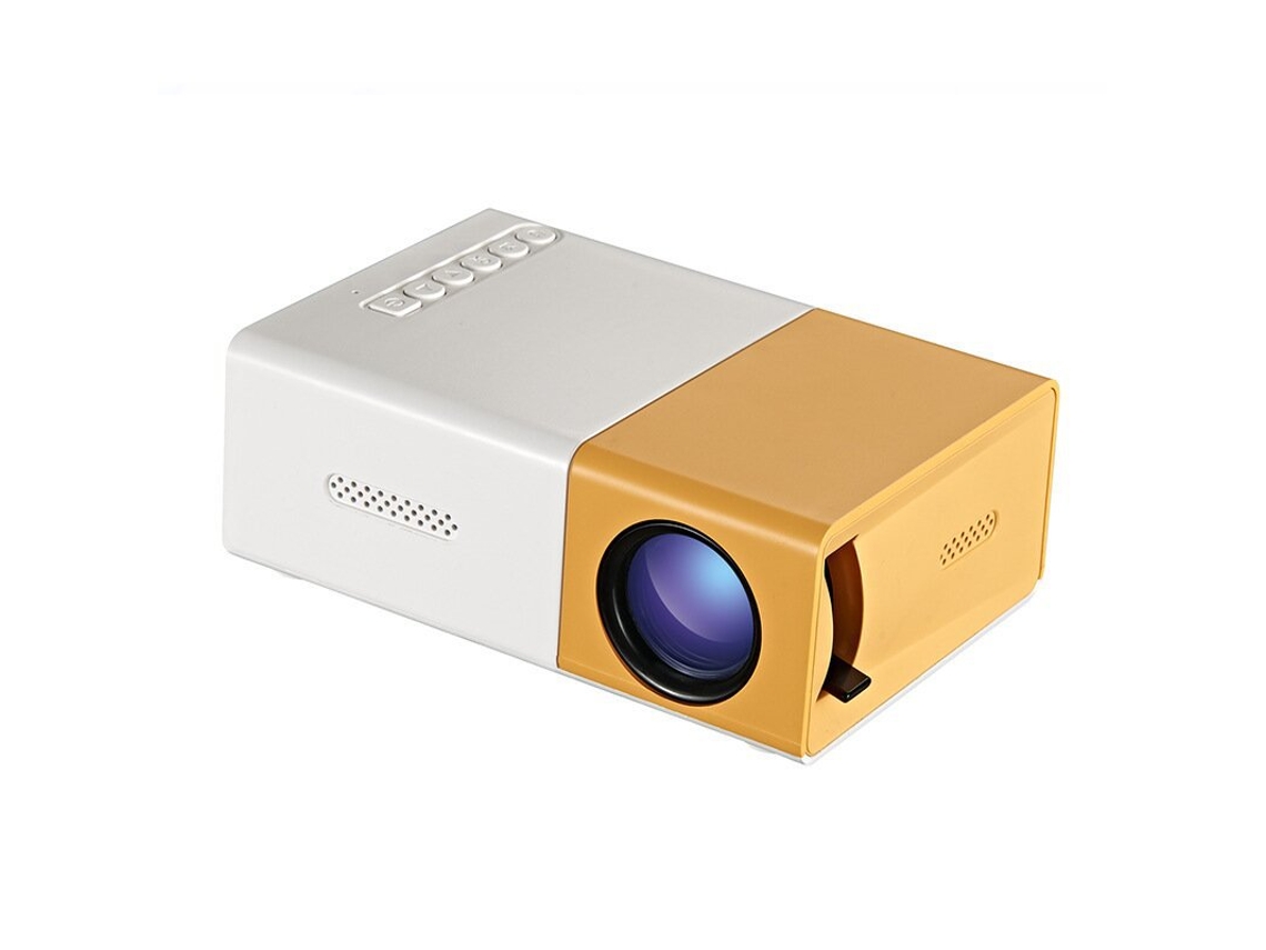 Projetor Portátil Miniatura Para Uso Doméstico No Escritório Projetor Portátil Compacto Led Full Hd 1080p Amarelo/branco Padrão Europeu