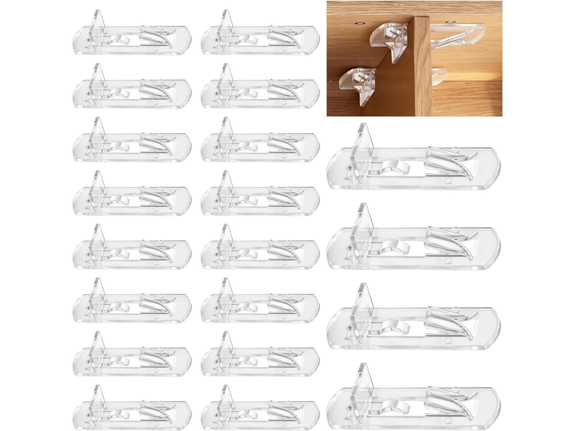 Conjunto Com 60 Suportes Transparentes Para Prateleiras De Armário 20mm Espessura, Garantindo Vedação À Prova D Água Em