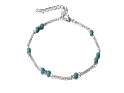 Pulseira De Tornozelo Feminina Turquesa Moda Acessório