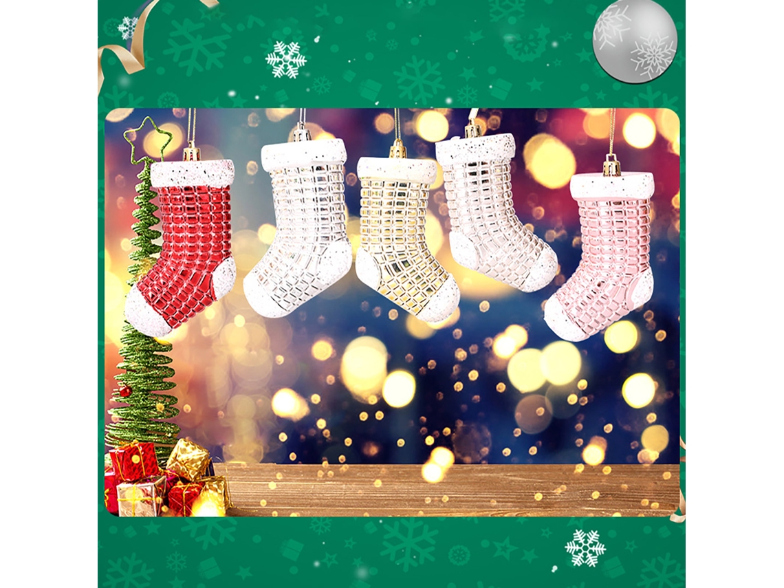 Meias De Natal (eletroplatadas De Plástico, Decoração De Natal) Eoocoo