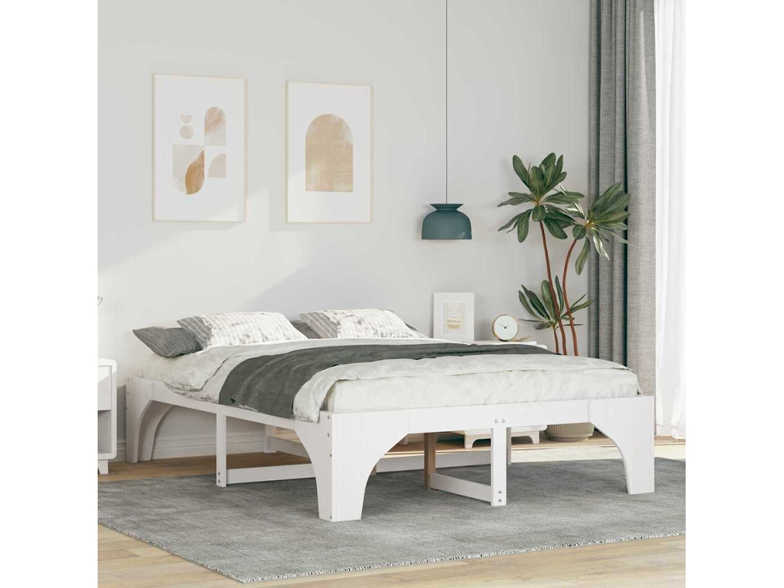 Vidaxl Estrutura Da Cama Branco 140 X 200 Cm