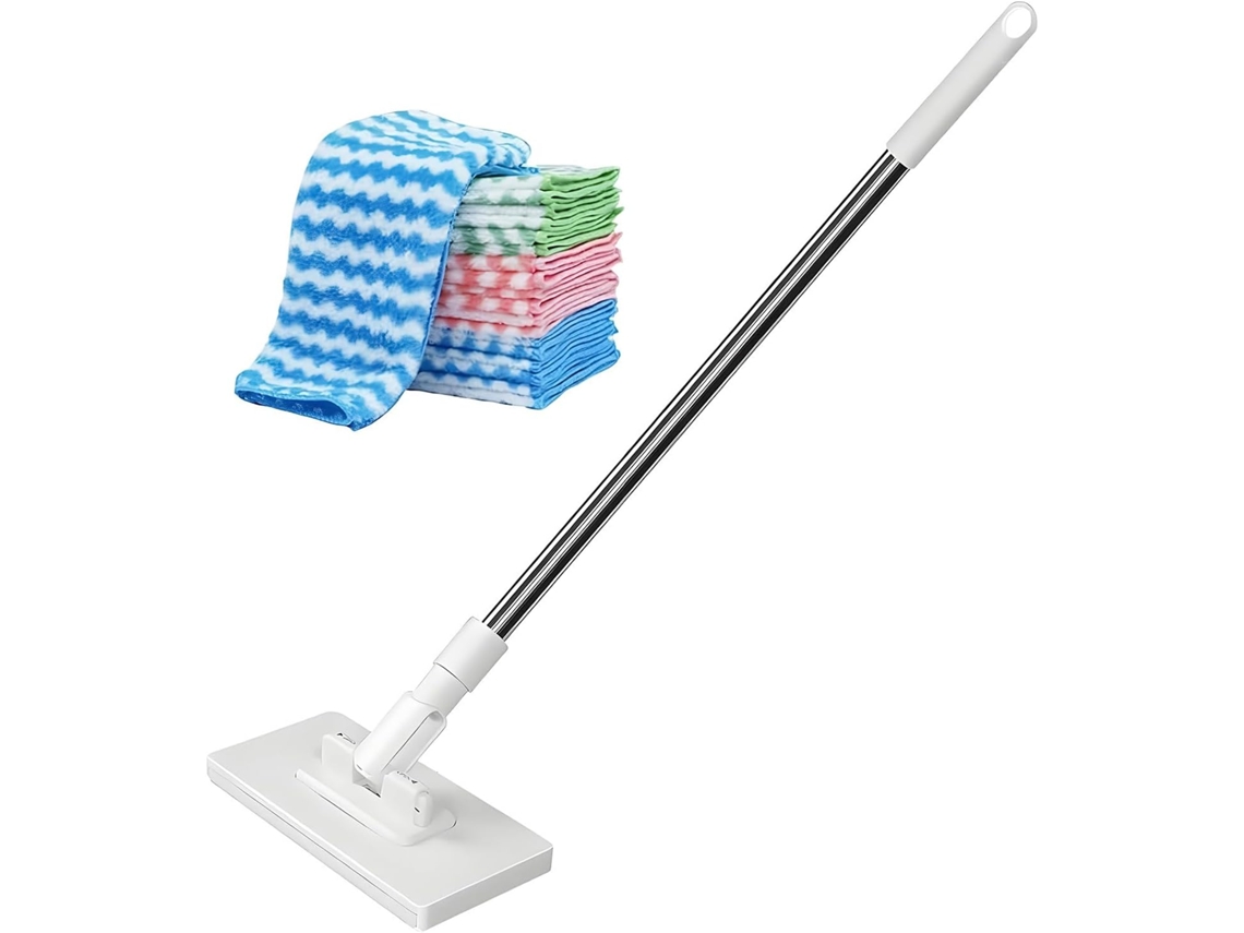 Mop Automático Retrátil Reutilizável Com Troca De Panos Sem Necessidade