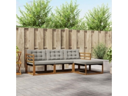 Vidaxl Conjunto De Sofás Para Exterior 4 Pcs Cinza Natural E Claro