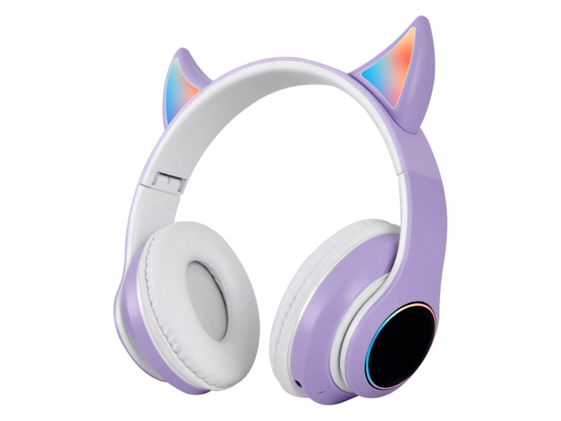 Fones Bluetooth LAXISCREED Pasta Roxo Iluminado Hifi