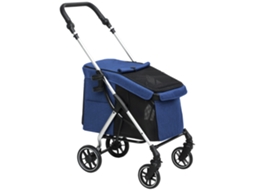 Carrinho Alumínio 10kg com Janela e Cesto Azul