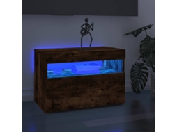 Vidaxl Móvel De Tv Com Luzes Led 60x35x40 Cm Carvalho Fumado