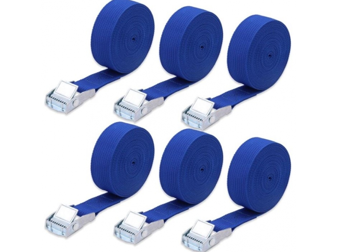 Cintas De Amarração 4 M X 2, 5 Cm Com Catraca, Ideais Para Carros, Motocicletas E Reboques, Suportam Até 250 Kg, Pacote Com 6 Unidades