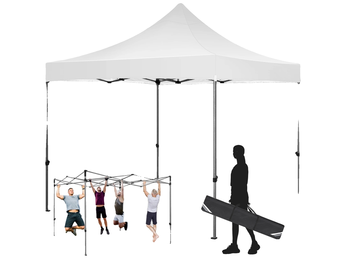 Tenda Pop Up, Estrutura Durável, Alturas Ajustáveis, Branco