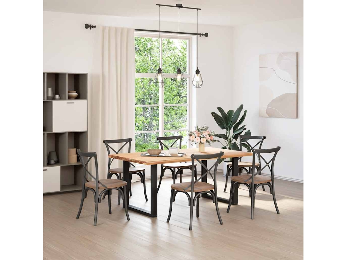 Pés De Mesa De Jantar Em Forma De U, 2 Peças, Preto, 80x (72-73) Cm, Aço