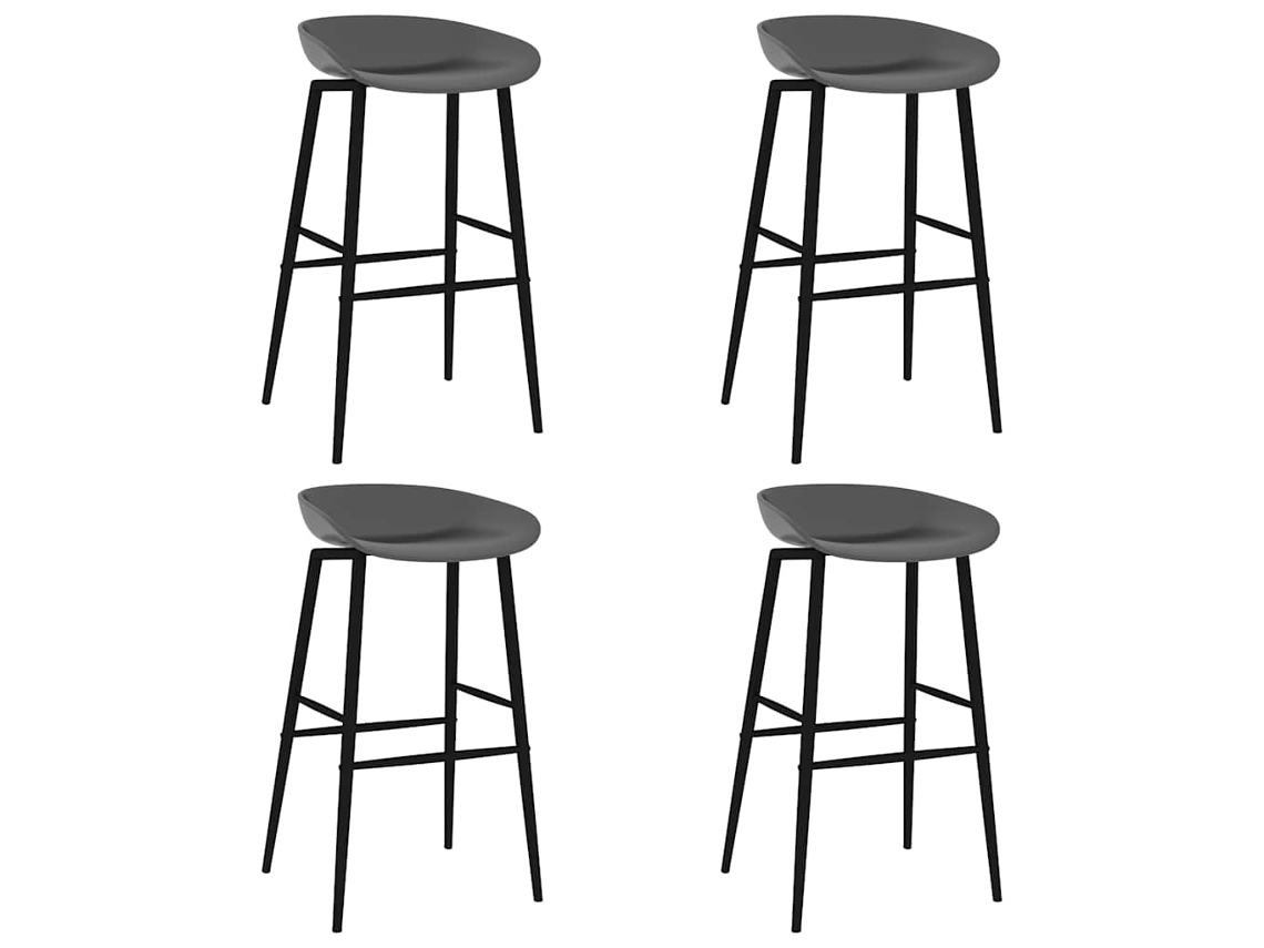 Vidaxl Cadeiras De Bar 4 Pcs Cinzento