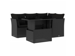 Garden Sofa Set, Garden Sofa Sets Vidaxl Preto Rattan / Vime (n/a)