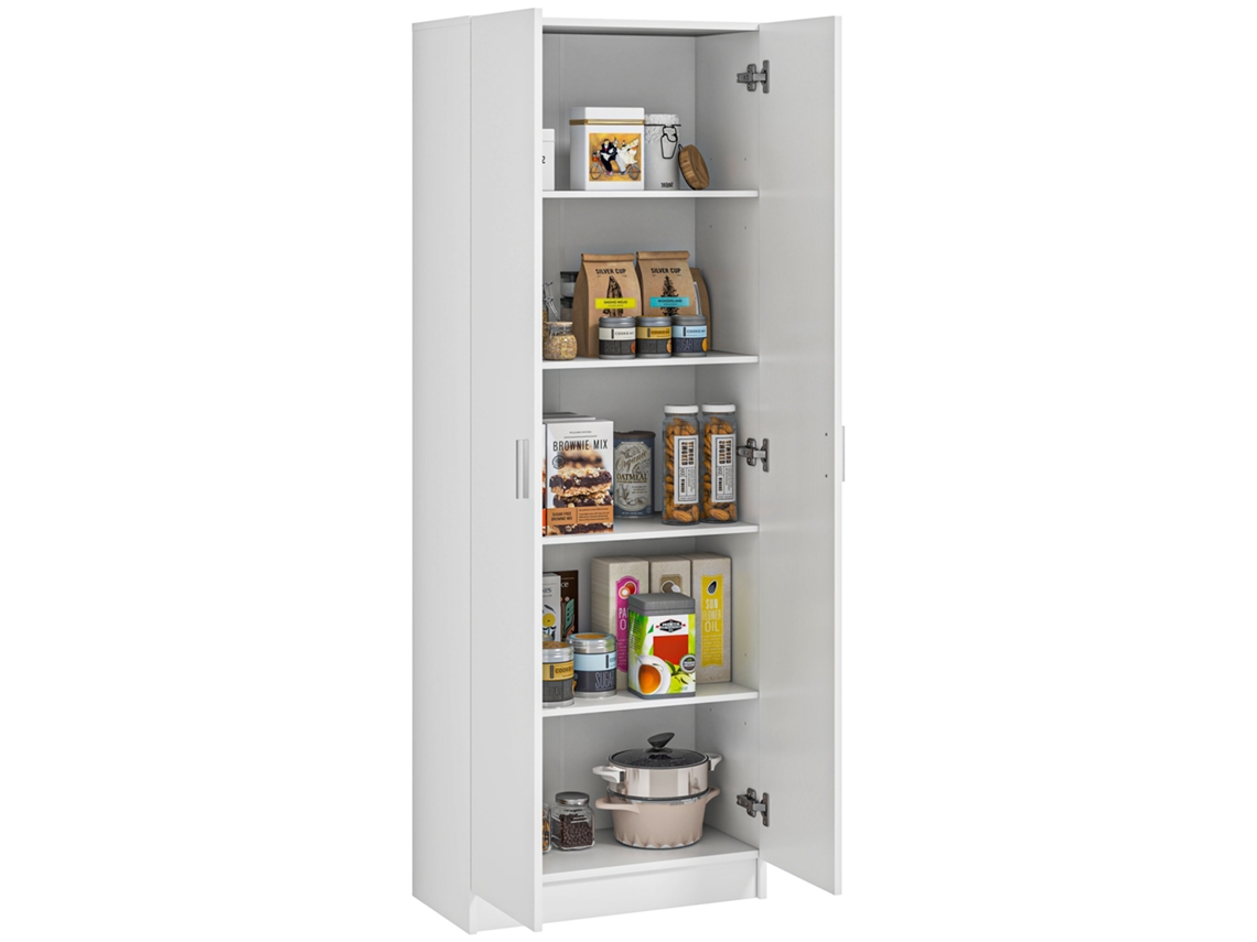 Móvel multiuso moderno BTFORUS com 5 prateleiras ajustáveis em madeira 60x31,5x165cm branco
