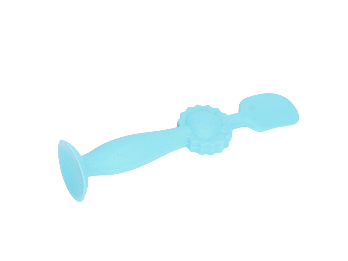 Mali espátula de Creme para Fraldas Bebê Silicone Macio Base com Sucção Azul 5,9in