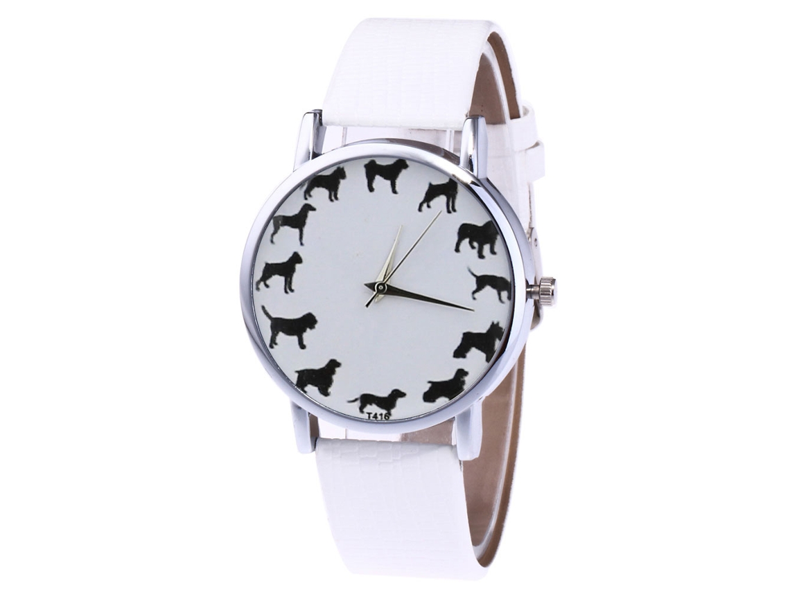 Relógio de pulso Creative Quartz com pulseira de PU para homens e mulheres T416-yx (branco)