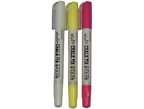 Marcadores de Giz MUNGYO Conjunto de 3 Médio Branco Amarelo Rosa