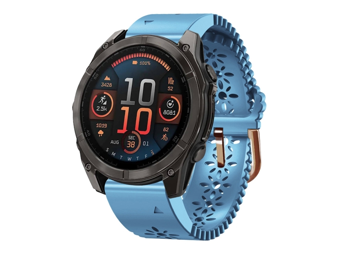 Bracelete para Garmin Fenix 8 Amoled Silicone Renda Respirável Azul Claro XIAOMOYU (43mm)
