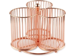 Lurelia Organizador De Maquilhagem, 15 X 13,8 Cm, 12,7 Cm, 360°, Grande Capacidade, Antiderrapante, Resistente, 3 Compartimentos, Metal, Rosa