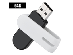 Pen Drive Usb Portátil, Disco U 64gb, Com Capas Plástica E Metal, Branco+preto.