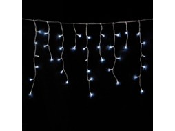 Grinalda de luzes de Natal em cortina 5x1 metros com 182 LEDs de luz branca fria. Luz de Natal para uso interno e externo IP44. Cabo transparente
