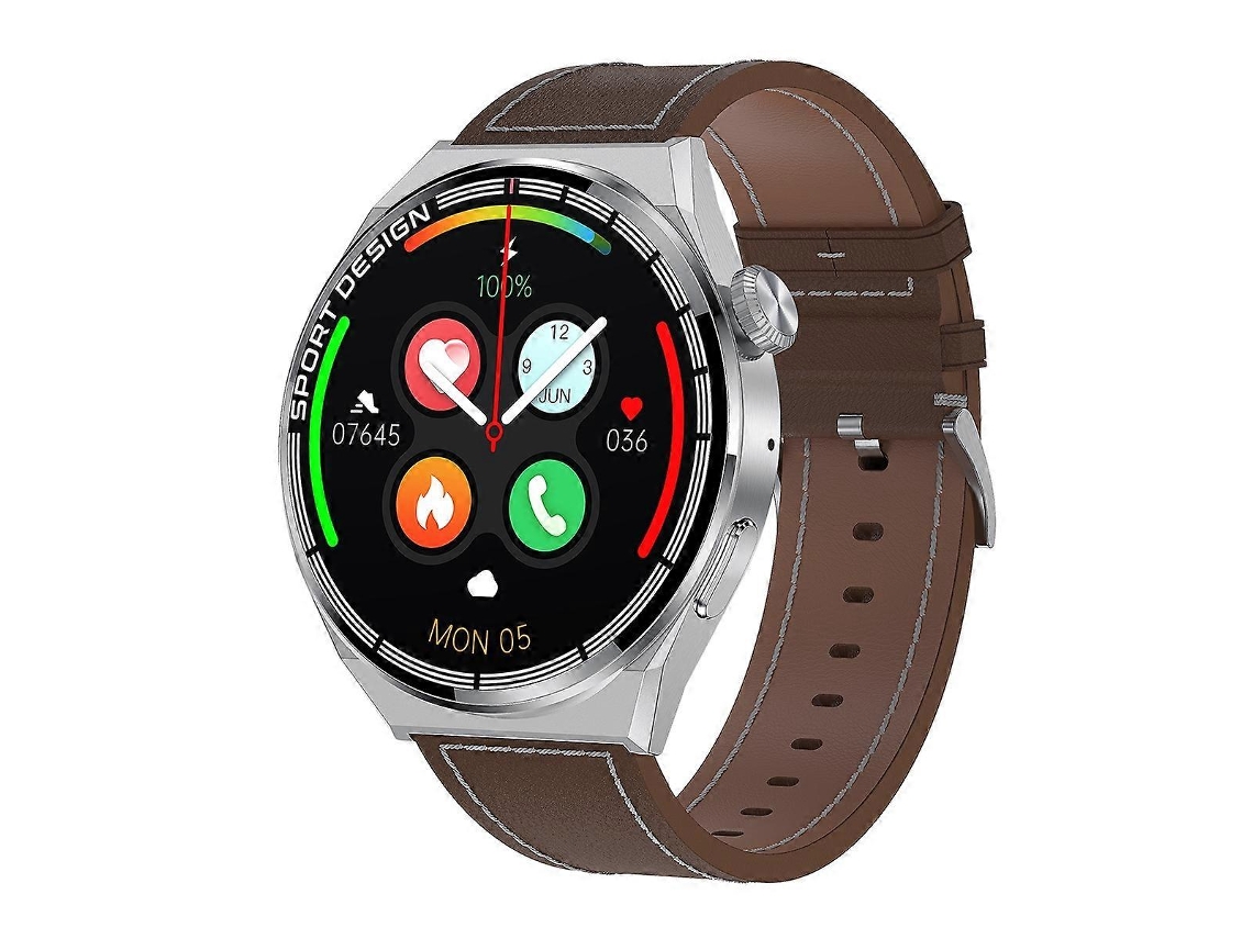 Relógio inteligente HDT 3 Max de 1,6 polegadas com pulseira de couro, à prova d'água IP67, compatível com chamadas Bluetooth e NFC. Ly Ebike