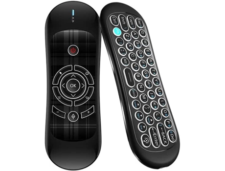 Comando Voice Air Mouse com Luz de Fundo Mini Teclado Sem Fio 2.4Ghz Giroscópio de 6 Eixos Ir Universal Aprendizagem para Android Tv Bo OVEGNA R2