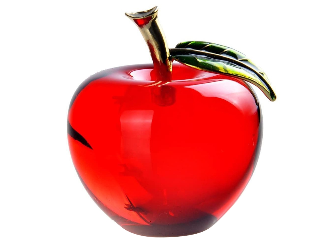 Laxiscreed Bola De Natal Criativa Apple De Cristal Com Folha Dourada Para Decoração Festiva