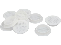 Tampa de Ventilação Quadrada em Malha Plástica para Armário Sapatos, Branca, 53 Mm, 10 Unidades CHABERLU