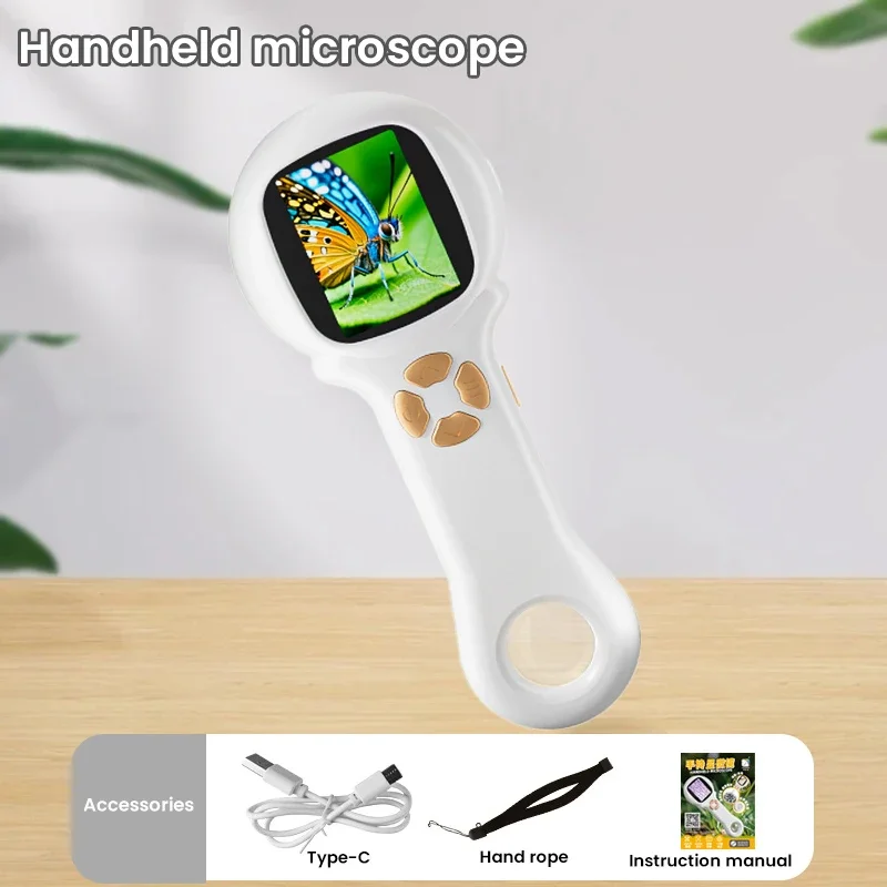 Microscópio Portátil Lcd De Brinquedo Com Luz, Conjunto Educativo De Ciências Biológicas