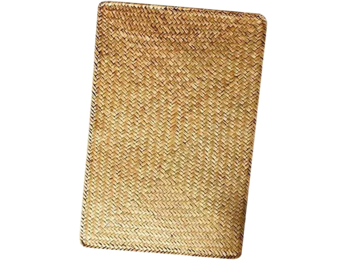 Jogo Americano Retangular Com Estampa De Taboa, 36x26cm, Cáqui