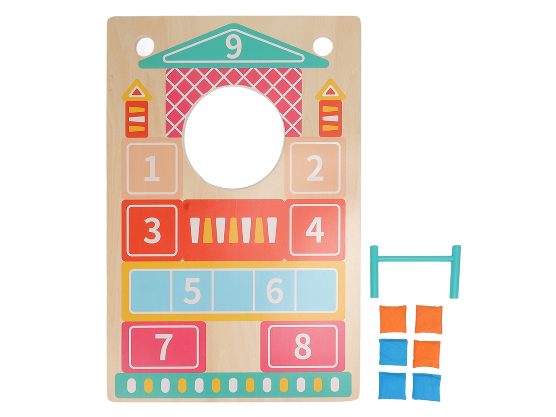 Jogo de arremesso de sacos de areia ATS com 6 sacos e suporte para uso interno e externo.