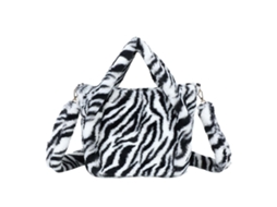Bolsa De Mão Feminina Léona Douceur Em Pele De Zebra Com Alça De Ombro Removível